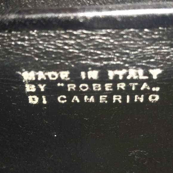 ROBERTA DI CAMERINO Vintage Leather Bagonghi Bag w/ Velvet Trim Black/Grey - Picture 13 of 13